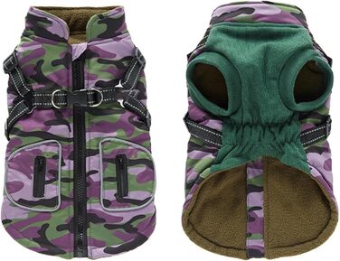 Зимовий теплий одяг для собак - відбиваючий теплий зимовий одяг для цуценят, підходить для малих, середніх та великих собак (фіолетовий, S)