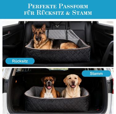 Автокрісло для собак великих та середніх порід до 45 кг, знімний, миючий, з безпечними ременями та неслизьким дном для заднього сидіння автомобіля