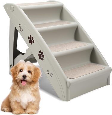 Сходинка для собак Vigevee: складана, 4 ступені, 48.5 см, до 75 кг, з антиковзним покриттям для собак та котів