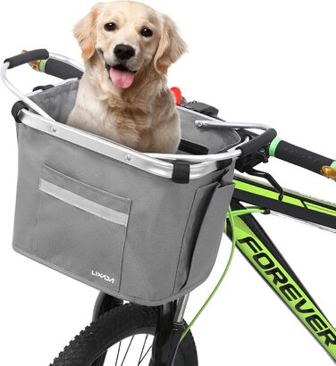 Кошик для велосипеда Lixada, передній, знімний, алюмінієвий, сірий