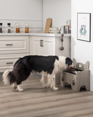 Підвищені годівниці для собак Hzuaneri з нержавіючої сталі, набір з 2 шт., антивитікаючі, для великих та середніх собак, Greige PB07105B