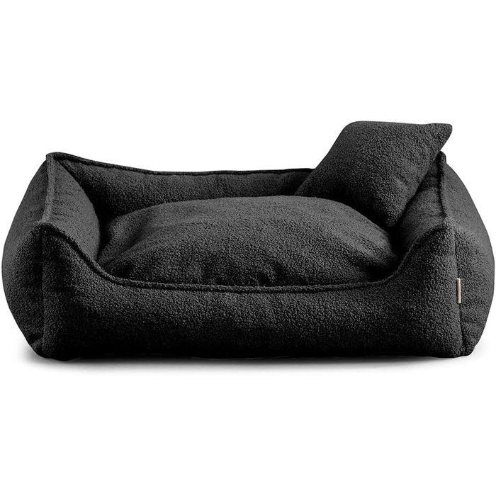 Ліжко для собак Gutekissen® Bear, середнього розміру, чорне - з подушкою, миється - вибір кольору та розміру (M - 80x70)