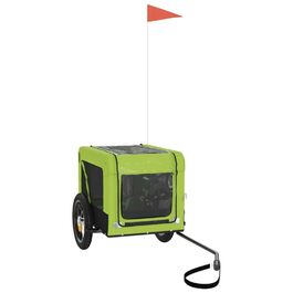Фаркоп-причіп для собак Gecheer, причіп для собак, транспортер для собак, з відбивачами та прапором, зручний дизайн, зелено-чорний оксфордський матеріал та метал, 54.5 x 120 x 53 см, зелений