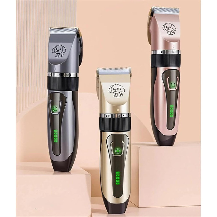 Машинка для стрижки собак Bjaf Dog Clipper Pro - тиха, бездротова, 4 насадки, для котів та собак, сіра