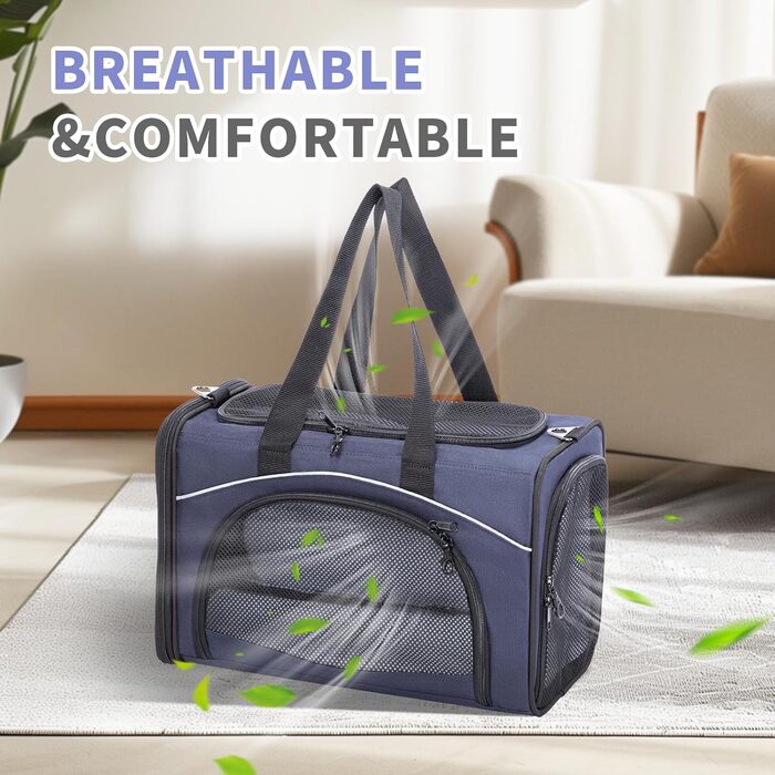 Транспортна переноска для собак та котів Petfit, чорна. Ідеальна для подорожей літаком, автомобілем або поїздом. Підходить для маленьких собак та котів.