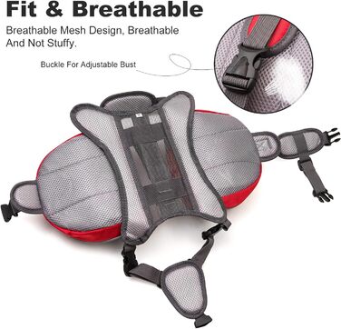 Шлейка для собак середніх та великих порід PETCUTE, регульована, для прогулянок, тренувань, з ручкою, світловідбиваюча, червона (S)