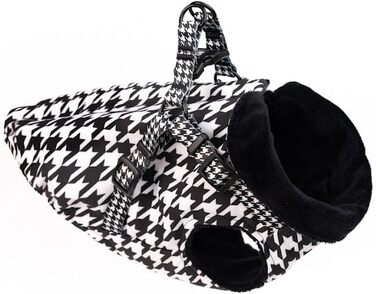 Вітронепроникна куртка для собак Baylabel з шлейкою Black'n'White - тепла зимова куртка для собак XL з флісовою підкладкою