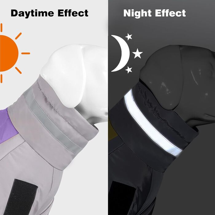 Зимовий теплий водонепроникний одяг для собак з високим коміром (5XL) - сірий + фіолетовий