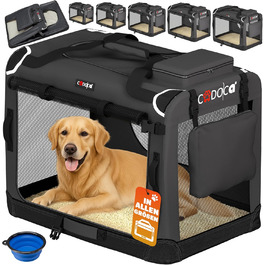 Складана переносна переносна коробка для собак XXXL 101x70x70 см, міцна, дихаюча, для автомобіля, сіра