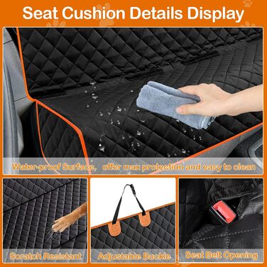 Авточехол на сидіння для собак та дітей Dokeno, 119x137 см: водовідштовхуючий, захист від подряпин, універсальний для авто, вантажівок, SUV