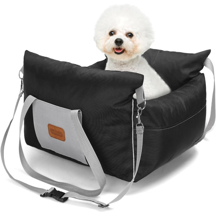 Автокрісло для собак Nobleza: зручне та миється, з кишеньками та двостороннім матрацом, L58x56x33 см, Oxford, на всі сезони