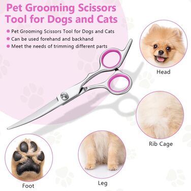 Набір для грумінгу собак, 4 частини: ножиці для нігтів, ножиці для стрижки, витончувальні ножиці та гребінець. З нержавіючої сталі, для собак, котів та інших тварин