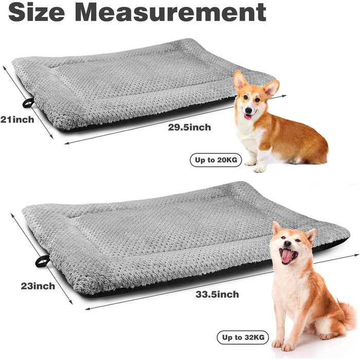 М'який килимок для собак, 90 x 58 см, сірий, Sherpa, з неслизьким дном, для середніх та великих собак