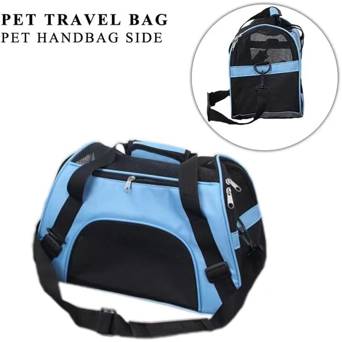 Сумка-переноска для собак, рожева/чорна, L - зручна переноска для маленьких собак та котів, для подорожей