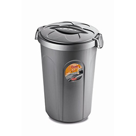 Тонечка для корму Kreher XL: 46 літрів, пластик PP, сіра, 44,5x40x61 см