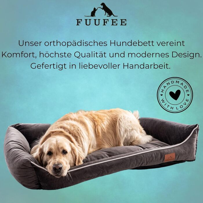 Собаче ліжко M | Софа для середніх собак 70 x 50 см | Практичне собаче ліжко знімним покриттям на блискавці | Графіт M (70 x 50 см) Сірий