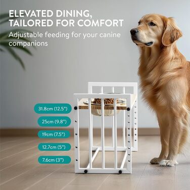 Підвищена годівниця для собак Navaris - Регульована висота, нержавіюча сталь 304, 1180 мл, миється в посудомийній машині, з клейкими точками