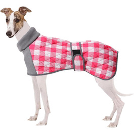 Теплий стьобаний термо-мандель для собак, водонепроникний, рожево-клітинний, з отвором для шлейки, з флісовою підкладкою, для маленьких, середніх та великих собак, XX-Large рожевий
