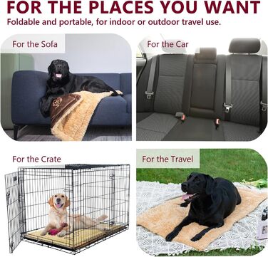 Килимок для собак Comfy, великі породи - миючий, плюшевий, стильний, лежанка для собак, ковдра, двосторонній (110x70 см) - 2 шт (червоний)