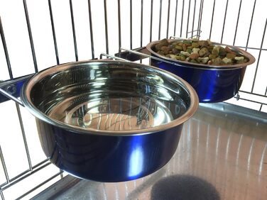 Миски для собак Ellie-Bo, 2 шт., блакитні, 2.0L, великі, для транспорту, клітки, вольєру