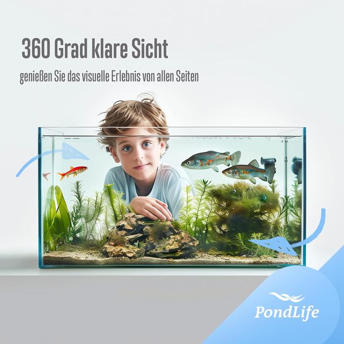 Акваріум зі скла для риб і черепах Pondlife 30×20×20 см, для прісної та солоної води, тераріум