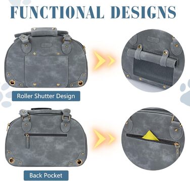 Сумка-переноска для собак та котів PetsHome, преміум-якість, сіра, водонепроникна, складна, 38 x 20 x 25 см