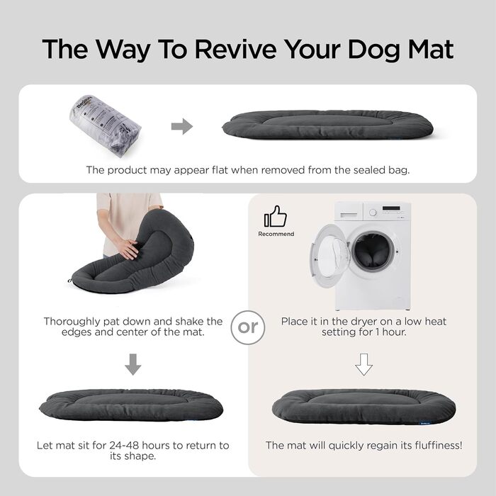 Кілимок для собак BEDSURE - м'який та зручний, 89x56 см, темно-сірий. Підходить для великих та середніх собак, з неслизькою основою.