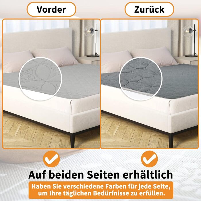 Водостійкий коврик для собак Pick for Life, 157x208 см, миючий, для великих і маленьких собак, захист ліжка, дивана, авто, двосторонній, сірий