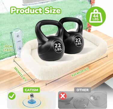 Кішка-гамак CATISM для вікна з подушкою, 52x30 см, до 20 кг, бежевий