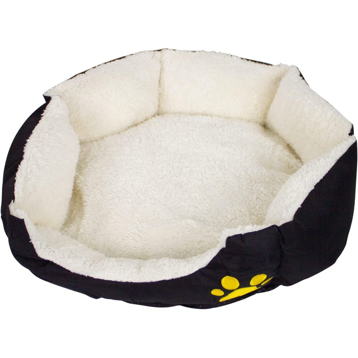 Mobiclinic® Pets Ліжко для собак і котів Pluto, європейський бренд, машинне прання, антиковзке дно, надм'яка тканина, зручно, різні розміри, чорний/білий