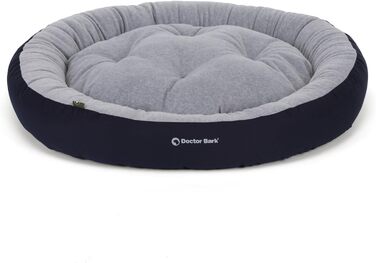 Кігтьовий будиночок для собак середніх порід Doctor Bark, м'яке кругле ліжко, плюшеве гніздо з двостороннім подушкою Fleece/Baumwolle - GreenLabel, колір: кобальт (L - 70x60 см)