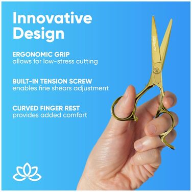 Професійні ножиці для стрижки волосся Equinox Razor Edge Series – 6,5 дюймів (золоті)