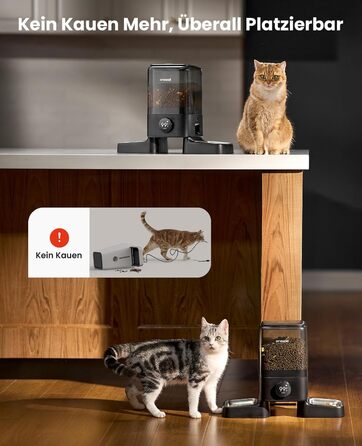 Автоматичний годівниця для котів Oneisall 5L з двома мисками, керування через додаток, Wi-Fi, PF10DAE