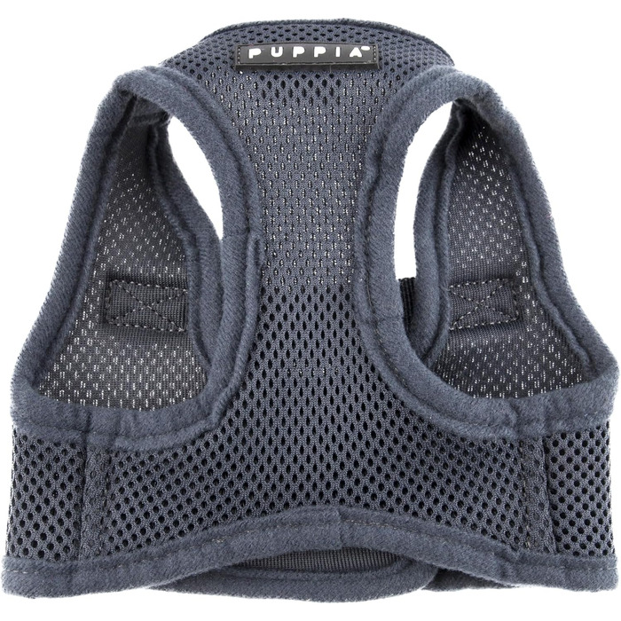 Шлейка для собак Puppia для малих та середніх порід - м'яка жилетка в багатьох кольорах. Можна використовувати як шлейку для цуценят. Антиріз шлейка для собак, сіра, розмір M, сірий колір