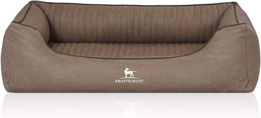 Ортопедичне собаче ліжко Knuffelwuff Columbia XL з штучної шкіри (105 x 75 см) - знімний чохол, легко мити, для великих, середніх та маленьких собак (Колір: Stone)