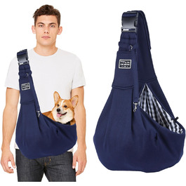 PETCUTE Сумка-переноска для собак до 7.5 кг, блакитна: регульований ремінь, зручна передня кишеня