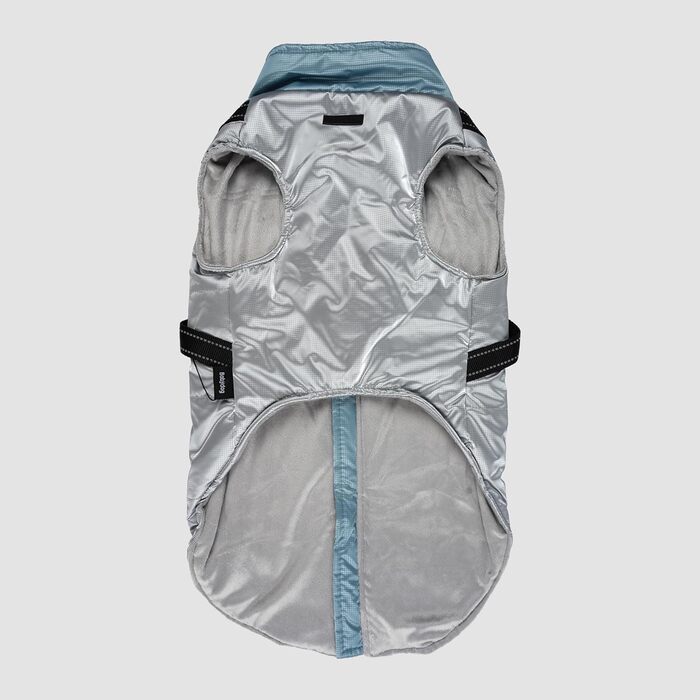 Водонепроникна куртка для собак, тепла куртка для собак з кільцем для повідка - (Срібло/Блакитний, 3XL)