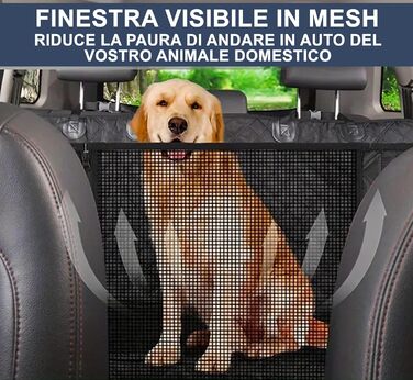 Чохол на сидіння автомобіля для собак Lupex, захист для тварин, Oxford, нековзний, водонепроникний, з кишенями