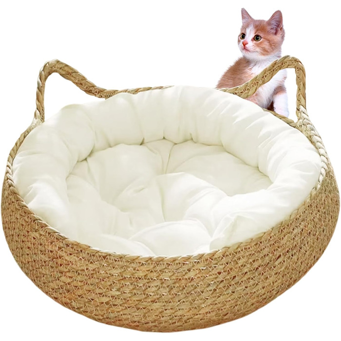 Кігтеточка-гніздо для котів Obelunrp, 43 см, кругленьке, з м'яким подушечком, стійке до подряпин, для дому, підходить для великих котів (середнього розміру)