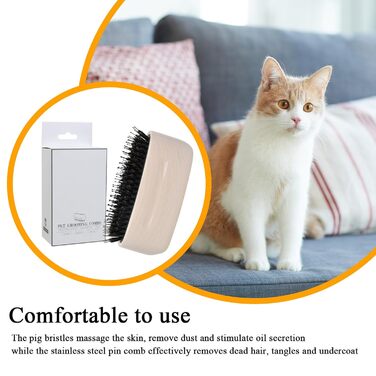 Професійна щітка для вичісування шерсті котів та собак, для догляду за довгошерстими тваринами, цуценятами та кошенятами, для щоденного використання, підходить для вулиці, рекомендована ветеринарами, біла