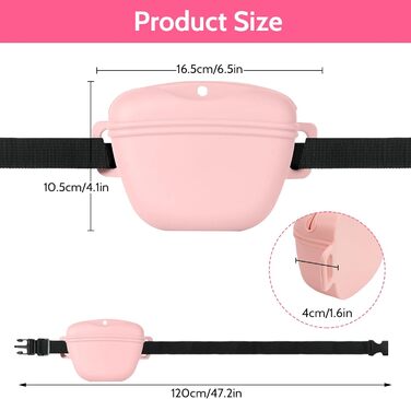 Сумка для ласощів для собак з клікером для тренувань, покращена версія, магнітна застібка, силіконова сумка для ласощів з поясом, силіконова сумка для ласощів для собак