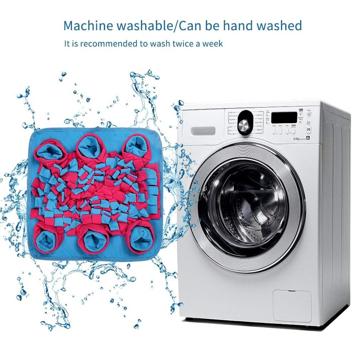 Килимок для собак Snuffle Matte, 42x42 см, рожевий. Тренування нюху, миття, складання. Безпечний, для ігор та годування