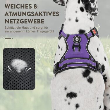 Шлейка для собак середніх порід FURRYFECTION, анти-тяга, регульована, з лінійкою, оксфорд, фіолетовий, M