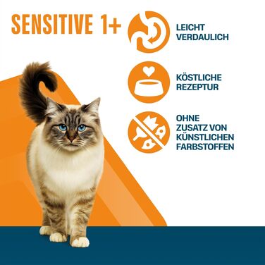 Сухий корм для дорослих котів Perfect Fit Sensitive 1+ з індичкою, 7 кг
