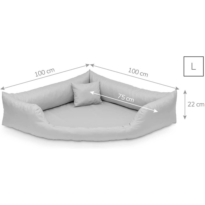 Ортопедичне собаче ліжко Juelle Dakota з ортопедичним матрацом, знімний чохол, прання в машині, M-XXL (120x90 см, Бежевий)