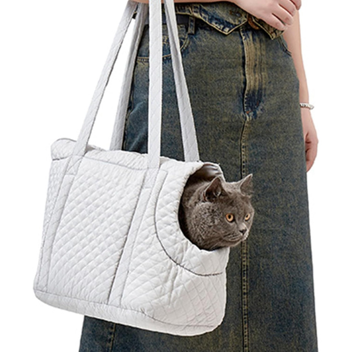 Сумка-переноска для собак та котів, бавовна, для маленьких собак та кошенят, портативна, з кишенькою