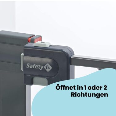 Захисні ворота для сходів Safety 1st Easy Close, без свердління, 73-80 см (розширюються до 136 см), автоматичне закриття, двостороння фіксація, білий/чорний колір