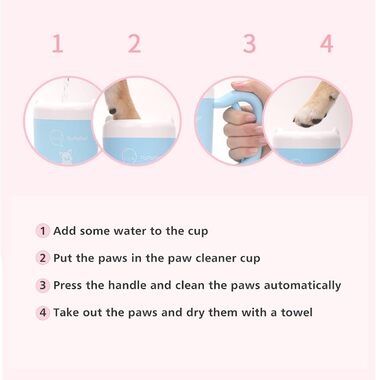 Автоматичний очищувач лап для собак та котів, силіконова щітка, портативний для видалення бруду