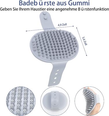 Набір щіток для собак, 5 шт., для догляду за шерстю, самоочищувані, для великих та середніх собак, котів та дрібних тварин, ідеально підходить для довгої та короткої шерсті, зменшує випадання шерсті (сірий)