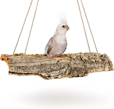 Коракова гойдалка XXL 50x20 см для птахів, натуральний корок, дезінфікована, аксесуари і іграшки для клітки папуг, хвилястих папужок